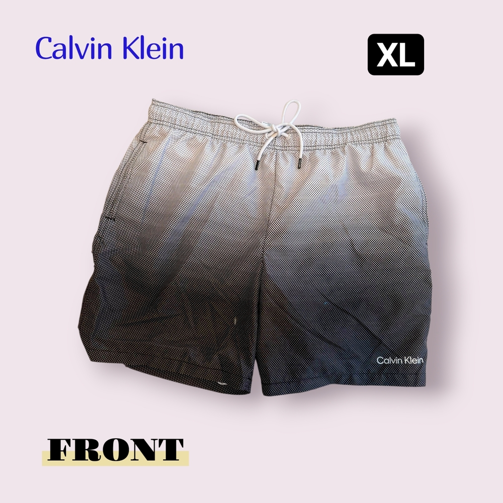 Calvin Klein Men's Swim Shorts - Black and Gray